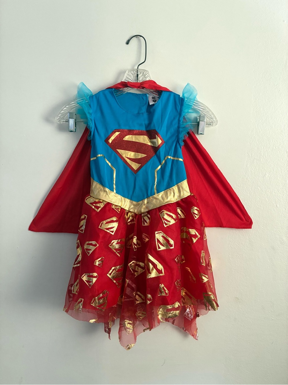 DC Comics Supergirl Costume Dress with Gold Accents Size 4-5